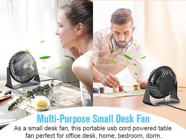 multi-purpose small desk fan personal table fan usb quiet fan portable 5 inch mini fan for office