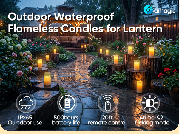 Outdoor Waterproof Flameless Candles for lantern