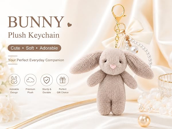 bunny plush keychain