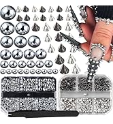 3D Mini Metal Punk Nail Art Studs Mixed Sizes Gold Black Cone Spikes Alloy Rivets Jewelry Steel B...