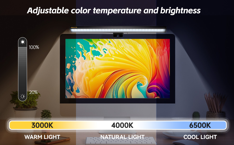 Computer Monitor Light Bar USB Powered Monitor Lamp Adjustable Color Temperature Brightness