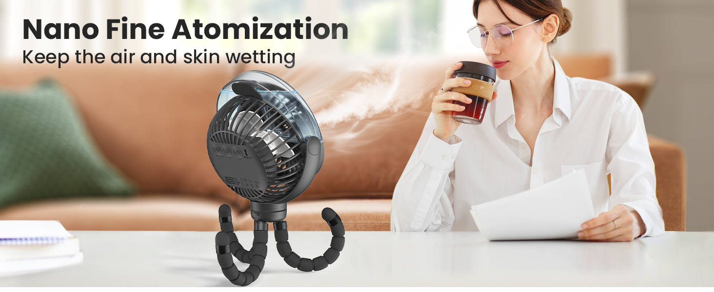 Misting stroller fan