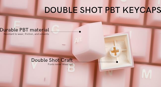Pink Jade keycap Double Shot pbt keycaps Translucent keycaps Ceramic Cherry Profile Creamy Keycap