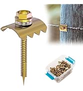 Wuno Shop Fence Staples, Fence Post Screws for Softwoods, Fence Fasteners for Wire Fencing, Reuse...