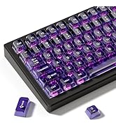 dagaladoo Purple Clear keycaps,Transparent keycaps 60 75 100 Percent,Jelly keycap Set,Shine Throu...