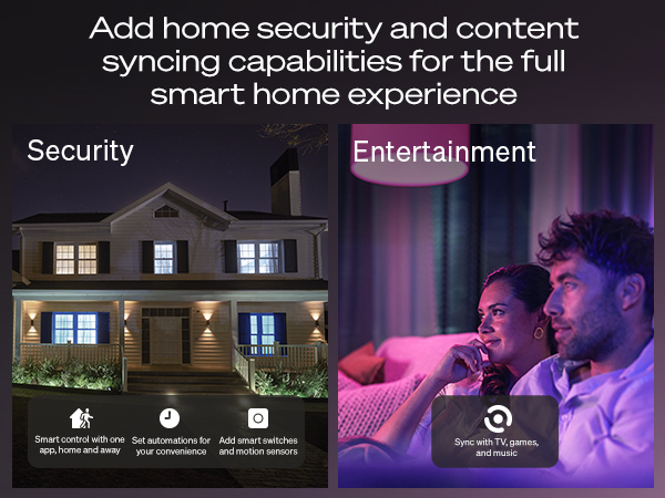 Add home security and content syncing