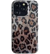 Glitter Cheetah Print Leopard Phone Case for iPhone 16 Pro Max 6.9(in),Retro Aesthetic Amber Tort...
