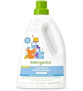 Babyganics 3X Baby Laundry Detergent, HE compatible, Stain-Fighting, Fragrance Free, 60 Fl Oz