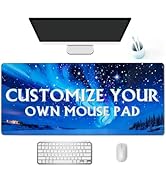 Custom Mouse Pad with Photo Logo Text, Personalized Picture Gaming Mousepad Computer Mouse Mat - ...