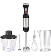 GATGOODS Immersion Blender Handheld, Peak 18000 RPM, Variable Speed with Turbo Mode, Whisk, Chopp...