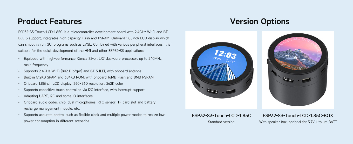 ESP32-S3-Touch-LCD-1.85C