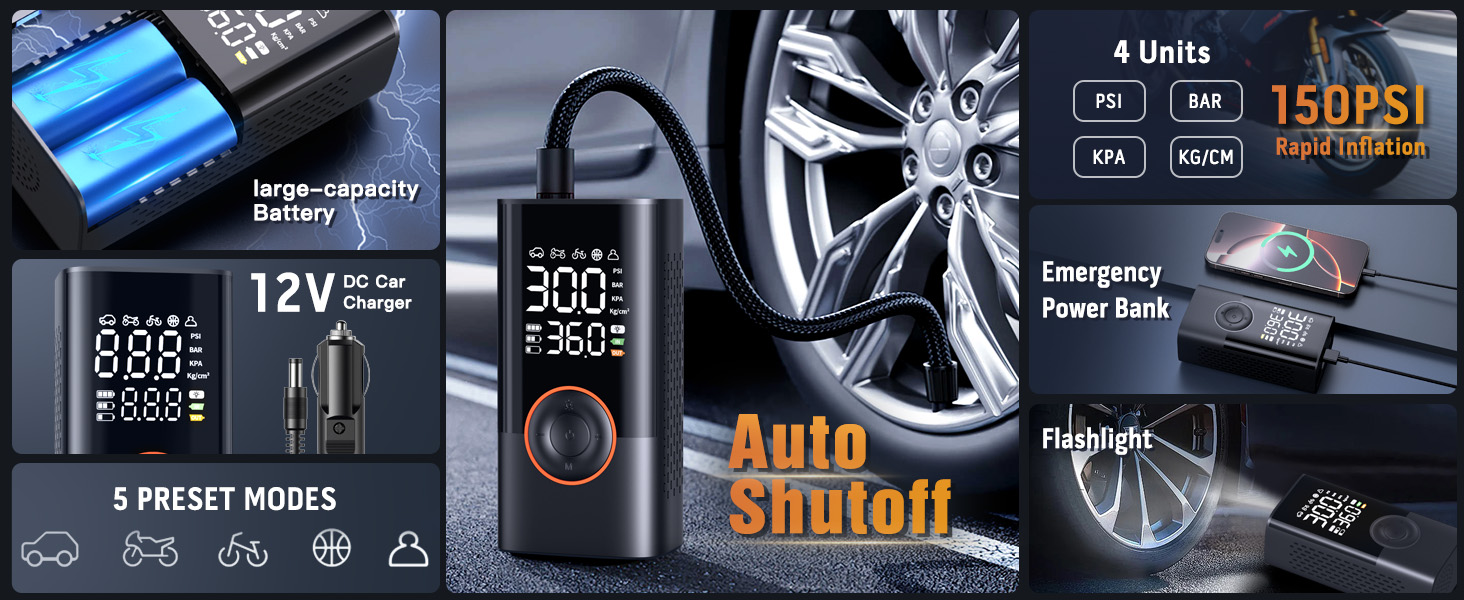 Tire Inflator Portable Air Compressor