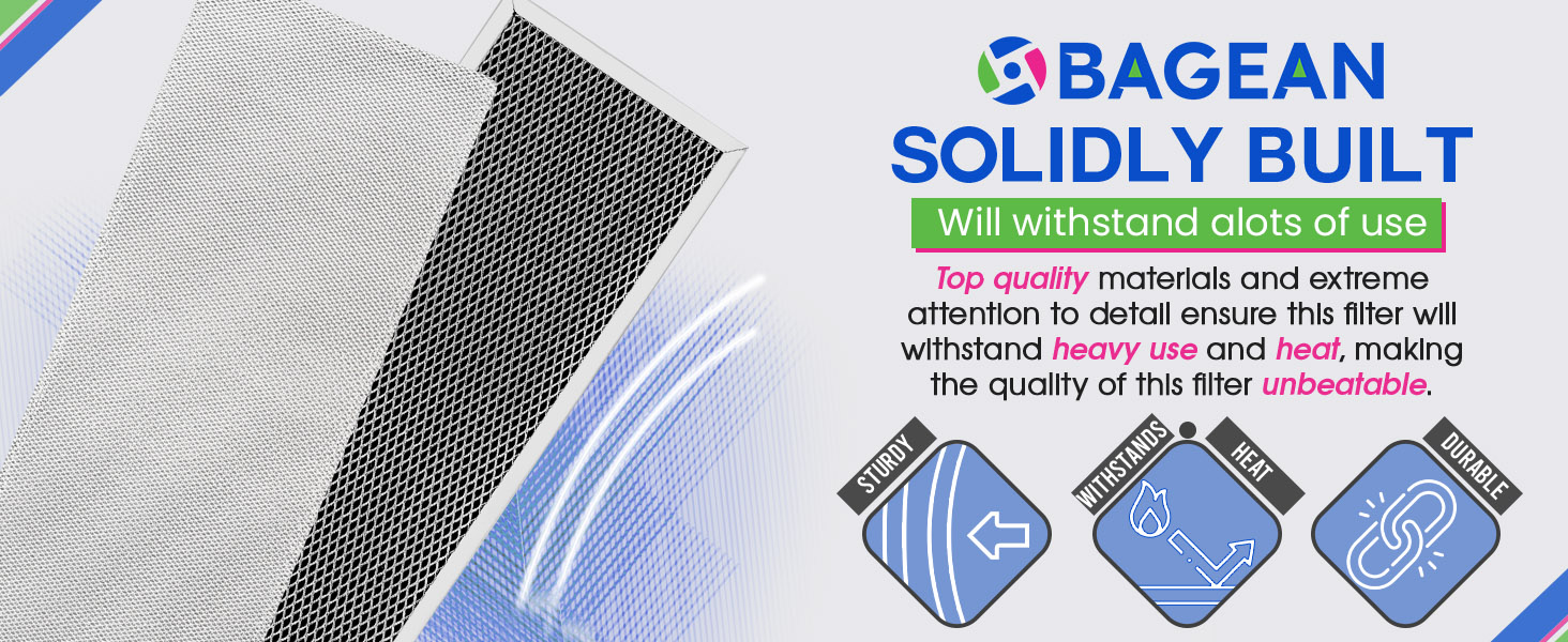 Our range hood filter replacement is solidly built