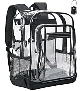 Vorspack Clear Backpack Heavy Duty - Extra Large Clear Backpacks with TSA Lock Transparent See Th...