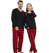 PJGGZ Matching Pajamas for Couples, Mens and Womens Buffalo Plaid Pajamas Set Long Sleeve Pjs Sof...