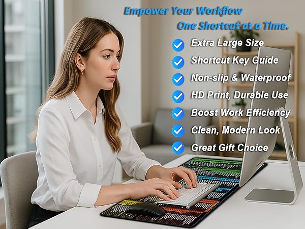 excel cheat sheet desk mat