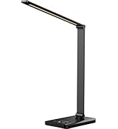 Ambertronix LED Desk Lamp with USB Charging Port, Dimmable Eye-Caring Reading Desk Light for Home...