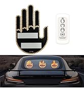 Middle Finger Car Light with Remote, Funny Car Hand Gesture Lights, Road Rage Car LED Signs for M...