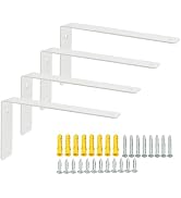 Alise Floating Shelf Brackets Heavy Duty L-Shaped Wall Brackets - White Angle Corner Braces for S...