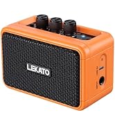 LEKATO Mini Guitar Amplifier AG-04, Dual Speakers 5W, Rechargeable Electric Guitar Amp Bluetooth ...