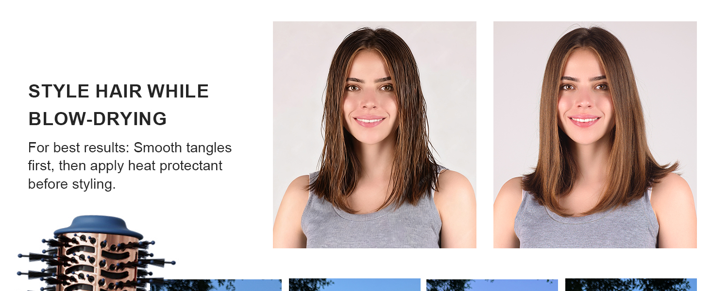 Styling Hair while Blow-drying
