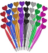 PLULON 32 Pieces Valentines Heart Shaped Pens Novelty Ballpoint Pens 1 mm Black Gel Ink Rollerbal...