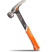 VANQUISH 22 oz Framing Hammer, Straight Claw Hammer with Magnetic Nail Holder, Rip Claw Hammer wi...