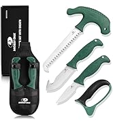 Mossy Oak Field Dressing Kit, 4 Pcs Hunting Knife Set with Portable Sheath, Gut-Hook Skinner, Cap...