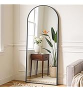 NEWBULIG Arched Full Length Mirror 59.2"x16" for Bedroom, Full Body Mirror with Stand, Hanging or...