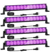 Onforu 4 Pack 42W LED Black Light Bar with Plug and Switch, 5ft Power Cord, IP66 Blacklight for G...