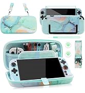 PAWDIARY Green Marble Switch 2 2025 Carrying Travel Bag, with Hardshell PC Protective Case for Ni...