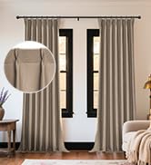 Joydeco Thick Linen Pinch Pleated Curtains