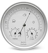 AMTAST 5.2" Diameter Dial Type Barometer Thermometer Hygrometer 3 in 1 Multifunction, Pure Mechan...