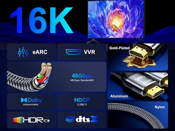 16K HDMI to HDMI Cable