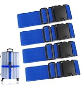 4Pcs Luggage Straps for Suitcase Travel Accessories TSA Approved, 80In Long Belts to Keep Your Su...