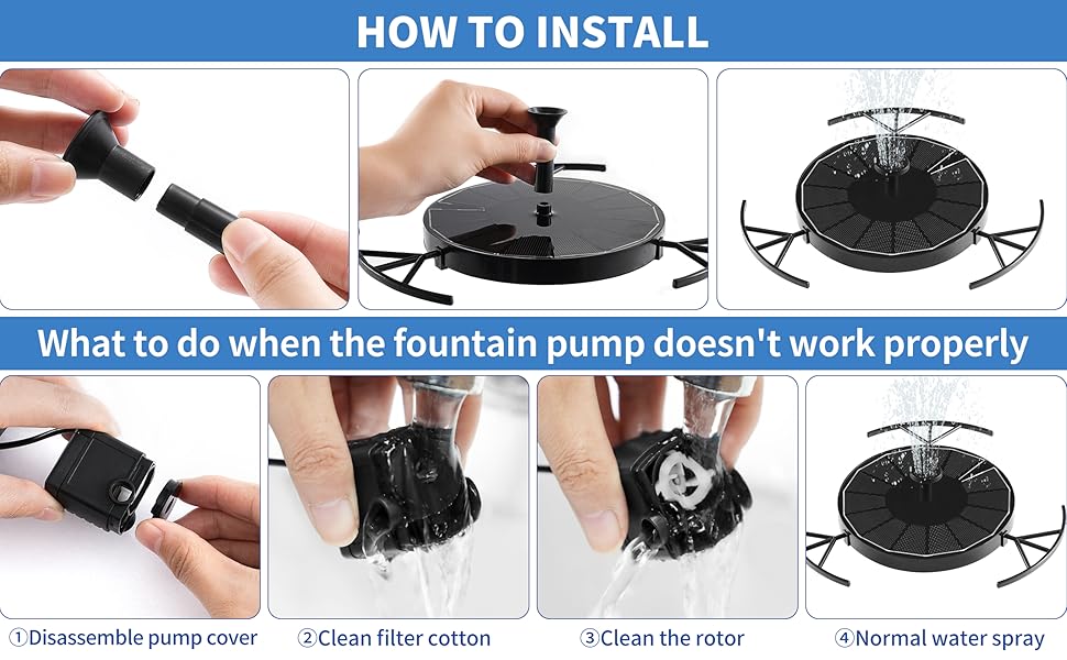 solar fountain pump solar water fountain for bird bath