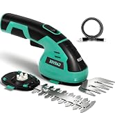 Garvee Cordless Hedge Trimmer - Small Garden 2 in 1 Handheld 7.2V Electric Grass Shears/Grass Cut...