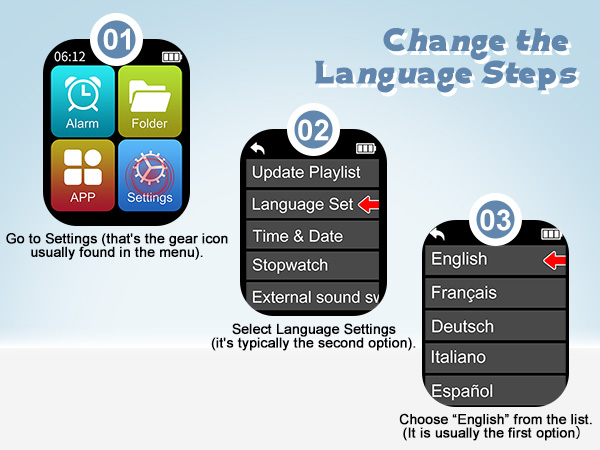 Change the language Settings