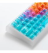 119keys Keyboard Keycaps Shine Through Clear Blue Keycap Set, Cherry Transparent Key Caps for Che...