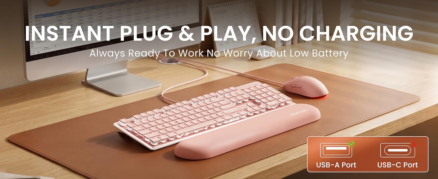 pink keyboard and mouse