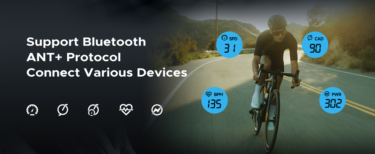support various device, cadence sensor, heart rate montitor, power meter