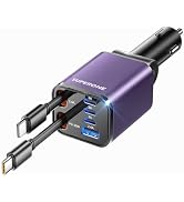 Retractable Car Charger, SUPERONE 99W Car Phone Charger with Dual Cables | 6 in 1 Fast Charging, ...