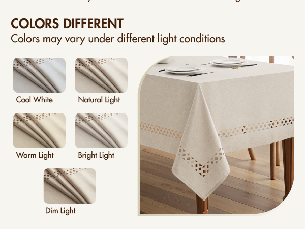MIULEE Rectangle Linen Polyester Tablecloth