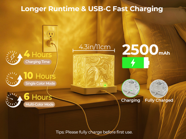 rechargeable shower light color changing