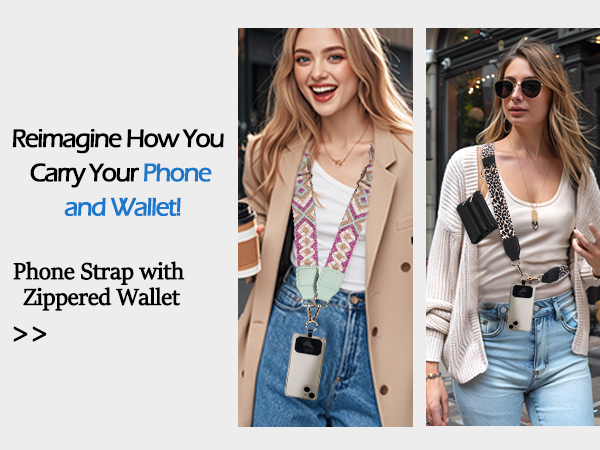 XANGNIER Clip and Go Strap for Phone with Wallet Crossbody