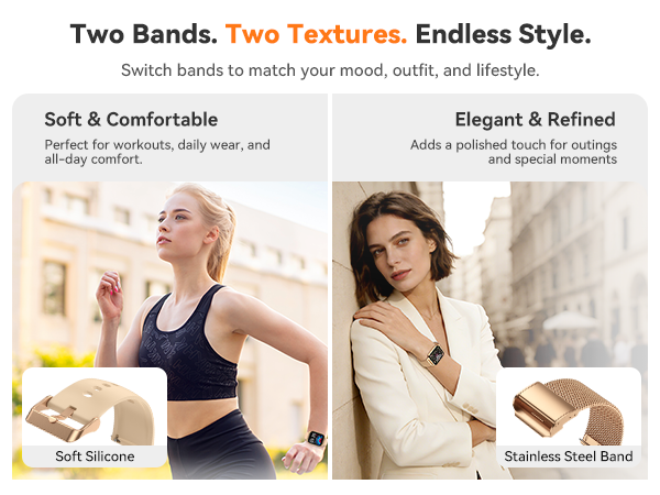 smart watch with 2 bands