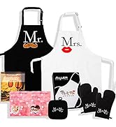 The Mr and The Mrs Aprons One-Size-Fits-All - Funny Aprons for Couples, Bridal Showers, Weddings,...