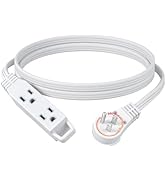 DEWENWILS 6FT Flat Plug Extension Cord, 3 Prong Ultra Thin Power Strip, 360° Rotating Plug, 13A/1...