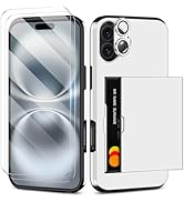 SAMONPOW for iPhone 16 Case Wallet with Card Holder + 2 Screen Protector + 1 Camera Cover Full Bo...