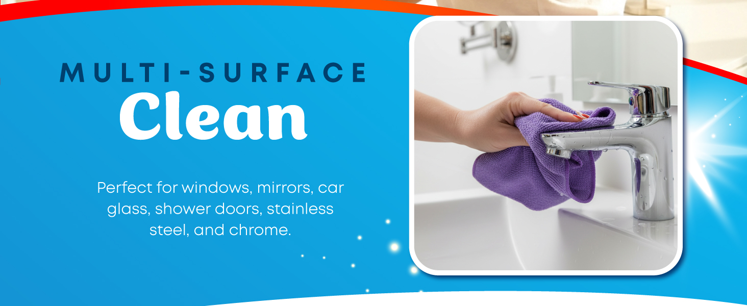 Microfiber Window &amp;amp; Glass Cleaning Cloth No Detergents Magic Streak Free Ultra Microfiber Towel